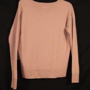 Nordstrom Signature 100% Cashmere V-Neck Cashmere Pullover Medium Pink